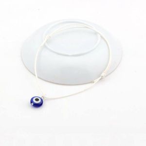 Quente! 50 pcs Mal Eye Bracelets-Ajustável Branco Waxes corda Charme Pulseiras Sorte Olho Beads Pulseiras