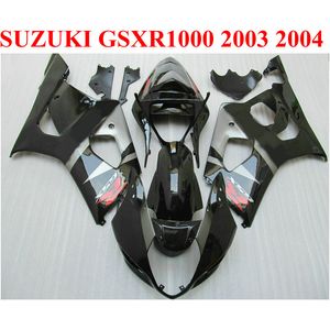 鈴木GSXR 1000 K3 K4 2003 2004フェアリングキットGSXR1000 03 04すべての光沢のある黒のフェアリングセットBP46