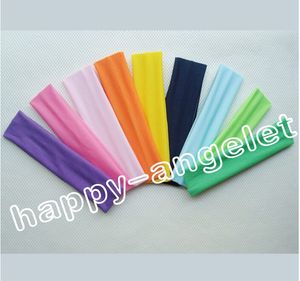 50pcs New Fashion Solid Sport Yoga Dance Biker Wide Headband Hood Stretch Ribbon Hairband Elastic Girl / Women head wrap FD6525