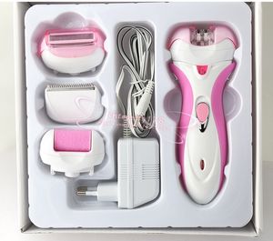 Kemei 4 i 1 Electric Foot Exfoliator Feet Dead Skin Removal Heel Cuticles Nail Sliping Tool Set