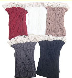 2015 Lace aberto Knit Boot Cuff malha boot topper faux legwarmers tops de malha de pé polainas aquecedores de bota 5 cores 24 pares / lote # 3713