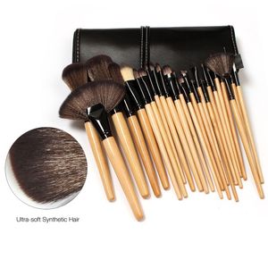 Högkvalitativ 24PCS Professionell Makeup Borstar Kosmetisk Borste Set Kit Verktyg med Retail Soft Case 10pcs / Lot DHL Gratis frakt