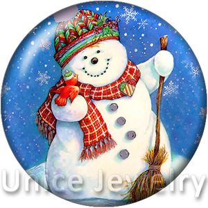 Ad1301010 12/18/20mm Snap na Charms do bransoletki Naszyjnik Gorąca Sprzedaż DIY Ustalenia Szklane Przyciski Snap Biżuteria Neon Snowman Design Noosa