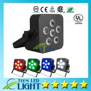 DHL 6x8W LED PAR Light Wireless 4In1 Batteri LED Platt trådlös DMX LED-steg Batteridriven LED Flat PAR Lights Club Lighting 2020