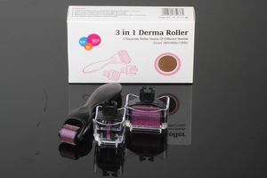 3w1 Medyczna stal nierdzewna MICRO Igła Roller 180 600 1200 Igły Skinroller 3in1 Zestaw Derma Roller Trądzik Remover Roleć Pielęgnacji Skóry