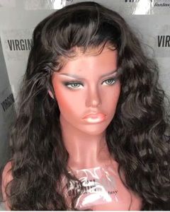 Virgin Peruvian 360 Lace Frontal Wig Pre Plocked 150% Densitet Gluslös Curly HD Full Naturliga Human Hair Wigs With Baby Hairs DiVA1