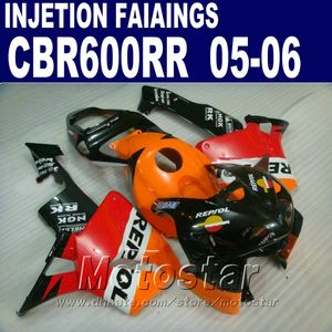 Orange Red Fairing Kit! Injektionsgjutning för Honda CBR 600 RR Fairing 2005 2006 CBR600RR 05 06 CBR 600RR Custom Fairing CH8F