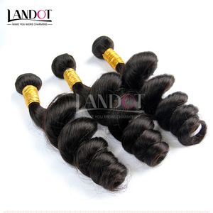 3Pcs Lot 8-30Inch Cambodian Loose Wave Wavy Virgin Hair Grade 7A Unprocessed Human Hair Weaves Bundles Natural Black Extensions Double Wefts