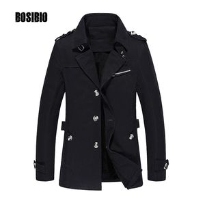 Partihandel-2017 Män Trench Coat Spring Höst Casual Slim It Thin Jacket Coat Högkvalitativ Man Medium Long Windbreaker Plus Storlek 5xL 1307