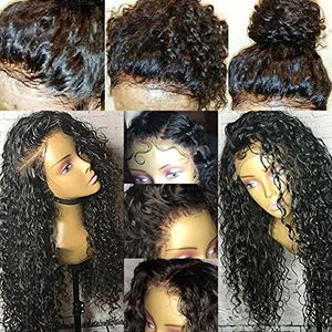 Peruca de cabelo humano de renda encaracolada brasileira para mulheres negras Perruque Lace Frontal Wigs Water Wave 130%densidade