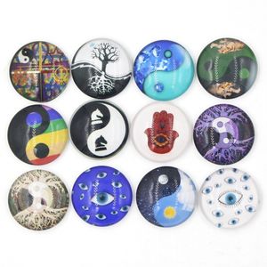 New Arrival Yingyang Glass Stone Buttons Inspired Faith Hand Eyes Ying Yang Snaps for 18mm Snap Jewelry Bracelet Necklace Ring Earring