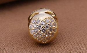 Se adapta a la pulsera auténtica de Pandora Charms chapada en oro con forma de corazón 100% 925 cuentas de clip de plata esterlina con CZ DIY NUEVA joyería de mujer