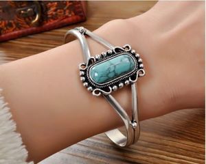 Luxury Jewelry 925 Silver plated Adjustable opening Turquoise bella's Bracelets gift