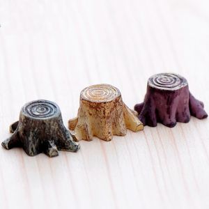 Yapay Reçine Mini Stump El Sanatları Minyatürleri Peri Bahçe Moss Terrariums El Sanatları Süslemeleri Mikrolandschaft Aksesuarları 3 Renkler