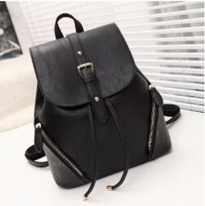 Zaini Simple Fresh Madam Bag Borsa da viaggio scolastica personalizzata Borse con marchio nero Zaino da donna in pelle PU stile borsa da viaggio in stile college