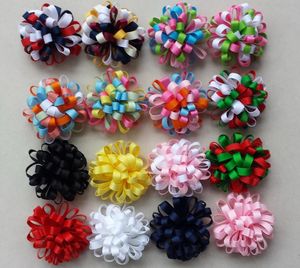 48pcs Christmas New hair accessories kids Grosgrain Ribbon boutique Xmas bows clip flower baby girls headband loopy bow HD3236