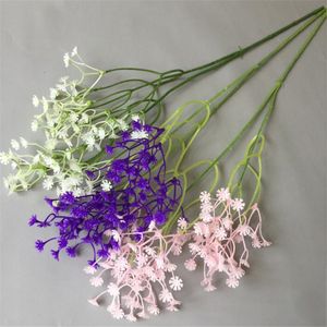 Yapay Gypsophila Çiçek Plastik Çiçek 58cm Uzun beyaz / Çiçek Düzenleme Düğün Çiçekler için mor / pembe Babysbreath