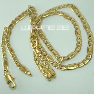 18K 18ct gul guld fylld 45cm längd elegant damkedja halsband N244