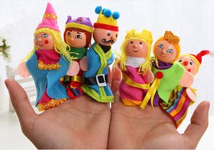 best selling Fedex DHL King&Queen Soft cloth plush Finger Puppet 6Pcs pack 420PCS LOT Story Telling Puppets finger toys for Kids 0-3Years