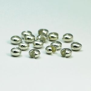 Beadsnice 6mm brass crimp covers silver toned crimp bead cover jewelry findings wholesale free shipping ID 25365