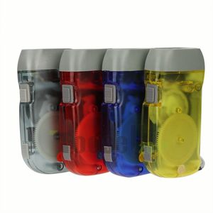 Transporte De Embalagem venda por atacado-4 x Pack Hand Crank All Purpose LED lanterna w Squeeze Powered Recharge frete grátis FEMGE