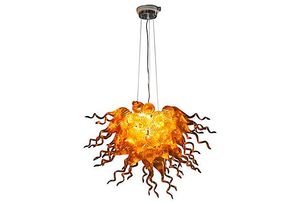 Lampy nowoczesny kryształowy ogień złoty kolor 28 cali LED lights stół Cernterpieces ręcznie dmuchany szklany żyrandol oświetlenie