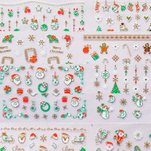 Decorazione natalizia per nail art 3D Confezione da 12 adesivi per nail art in stile diverso