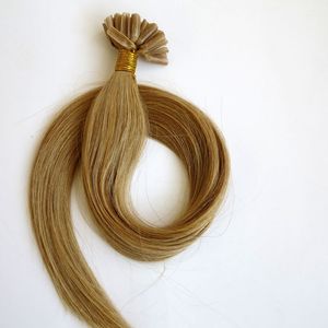 50g 50Strands Pre bonded nail U tip hair extensions human hair 18 20 22 24inch M18&22 color Brazilian Indian hair Top Quality