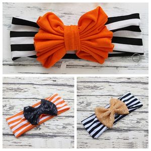 Корейский леди / ребенок Hallowmas Head Wrap полоса Babushka блестки бант оголовье женщины блестка волосы смычки группа Аксессуары для волос FD6571