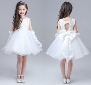 Bollklänning Little Girl's Pageant Dresses With Beads Beauty Cute Flower Girls Dress Custom Made Kids Formal Wear HY1301