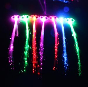 Luminous Light Up LED Hair Extension Flash Braid Party Girl Hair Glow By Fiber Optic Christmas Halloween Night Lights Decoration