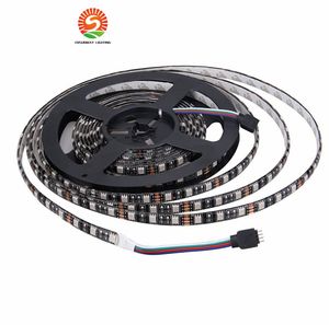 100m led şerit 5050 siyah pcb IP65 su geçirmez IP20 DC12V esnek led ışık 60 led / m rgb 5050 led şerit mavi yeşil kırmızı