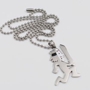 for Mens brand new silver big ICP HATCHETMAN Mask Psychopathic Machetes TWIZTID Stainless Steel Pendant Necklace with ball chain 30inch