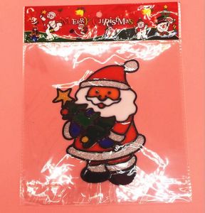 Christmas decorations remove jelly STICKER can be removed easy BEDROOM WALL WINDOW ROOM Santa Claus Wall Sticker christmas wreath CS007