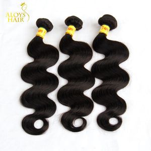 Malaisiens Vierge Cheveux Weave Bundles Non Transformés Malaisiens Vague de Corps Trames de Cheveux 3/4 Pcs Lot Pas Cher Remy Extensions de Cheveux Humains Naturel Noir 1B