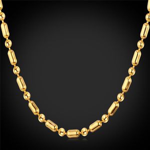 Cadena de bolas de oro unisex para combinar colgantes Platinum K de las mujeres chaquetas de oro fino collar de cadena