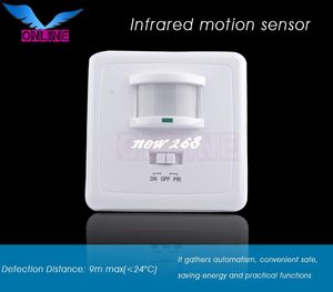 220 -240V/AC High quality Detection Distance 9m max PIR infrared motion sensor/detector switch (4pc SZOL031B)