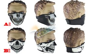 Collo in neoprene Mezza maschera calda Velo invernale Antivento Sport Bike Bicicletta Moto Sci Snowboard Outdoor CS Maschere con teschio