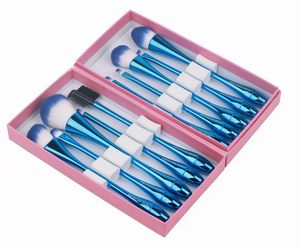 Princesa Rosa 10 pcs Profissional Make Up Brush Set Gotas De Água Pequena Cintura Azul Pincéis de Maquiagem Pincel Maquiagem Kwasten Conjunto