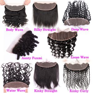 Vorgezupft Kinky Curly Swiss Lace Frontal Closure Ohr an Ohr 13 x 4 Rohes, reines, indisches, lockiges Menschenhaar, vollständiger Stirnverschluss, natürlicher Haaransatz