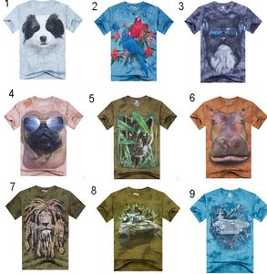 Men 3D animal print T-Shirts Tees Creative men's teens cartoon cotton sport punk rock short sleeve t shirt summer beach bandhnu clothing