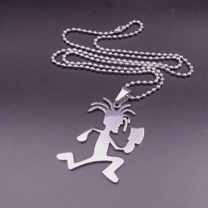 Free ship silver ICP Jewelry large Stainless Steel craziness Hatchetman Mens Juggalette Pendant with 3mm30 inch beads chain Necklace