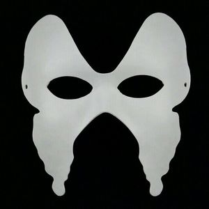 DIY простые белые женщины наполовину партии маска пустые бумаги целлюлозные экологически чистые искусство живопись маскарада маски 10 шт. / Лот