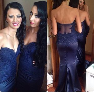 Purple Mermaid Bridesmaid Dresses Sexy Plunging Off The Shoulder Sweetheart Strapless Lace Hollow Seer Back Bridesmaid Gown Cheap 2015