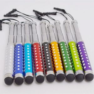 Retractable Studded Capacitive Metal Stylus Dust Plug Screen Touch Pen For All ipad Cellphone Tablet PC