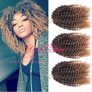 Julklapp Marlybob 3pcs Lot Bohemian Bounce Curl Afro Kinky Curly 8Inch Mali Bob Hårförlängningar Syntetisk Barider Hårhåriga Flätor