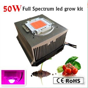2019 New DIY Hydroponic led grow lighting system , 50W full spectrum led +power supply+ new heatsink+cooler+ lens and reflector