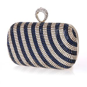 Nuova mini borsa per anello da dito Pochette con strass di diamanti Banchetto serale Borsa di cristallo Bella sposa Party Purse268N