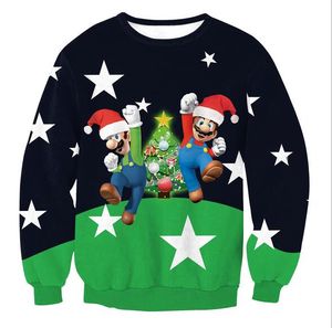 sales Custom Snowflake Santa Claus men s Hoodies D Graphic Crew neck Merry christmas men s sweatshirts Women super mario Pullover