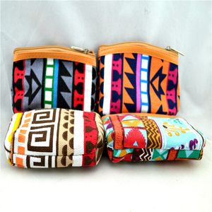 New Women & Kids Canvas Retro Aztec Printed Mini Coin Money Key Bag Casual Purse Wallet 12Pcs/Lot Free Shipping